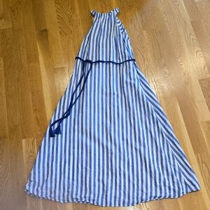 LOFT Blue and White Striped Dress